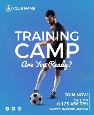 Curious Blue Soccer Training Camp Flyer Template