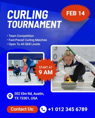Curling Tournament Event Promotion Flyer Template