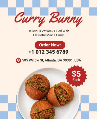Curry Bunny Food Promotion Poster Template