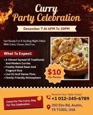 Curry Party Celebration Event Flyer Template