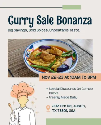Curry Sale Bonanza Promotional Flyer Template
