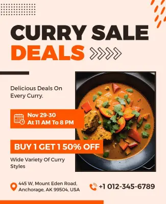 Curry Sale Deals Promotional Flyer Template