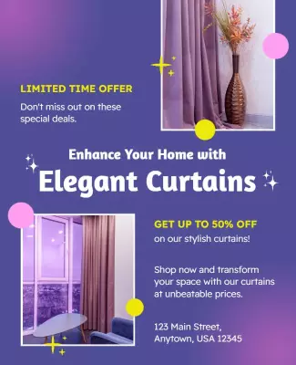 Curtain Sale Home Decor Flyer Template