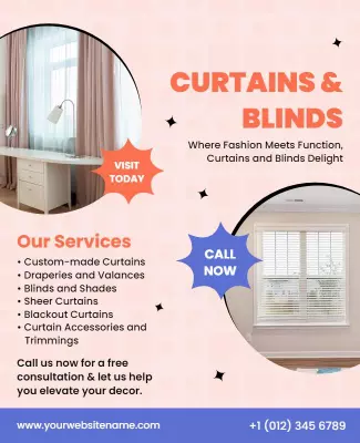 Curtains and Blinds Services Promotion Flyer Template
