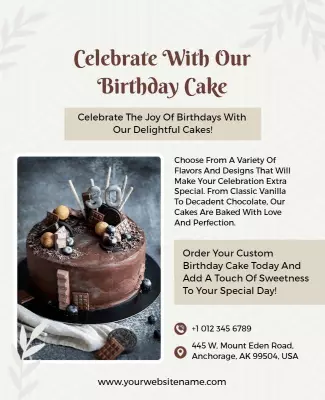 Custom Birthday Cake Celebration Flyer Template