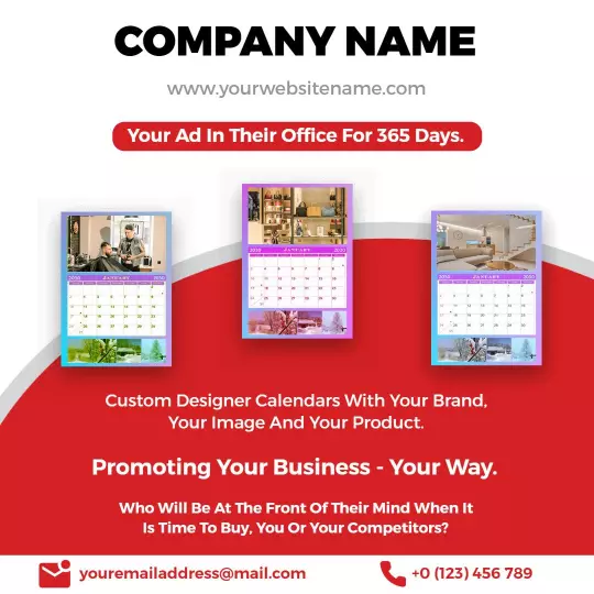 Custom Designer Calendars for Business Branding Ad Template