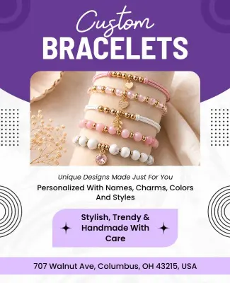 Custom Handmade Bracelets Advertisement Poster Template