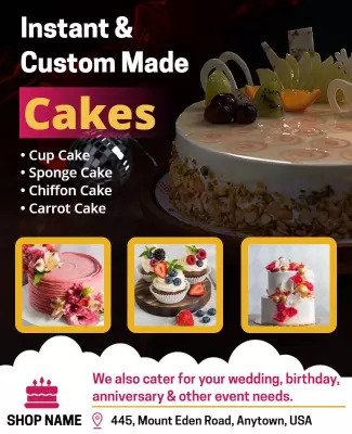 Custom Made Cake Shop Promotional Flyer Template