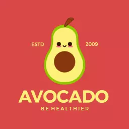 Cute Avocado Character Design Promoting Healthier Living Logo Template