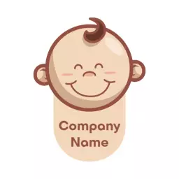 Cute Baby Character Design for Childcare Services Logo Template