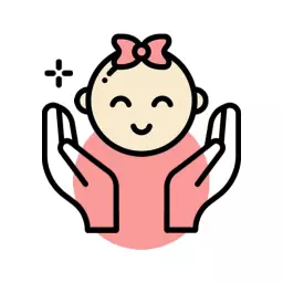 Cute Baby Character Embraced by Gentle Hands Logo Template