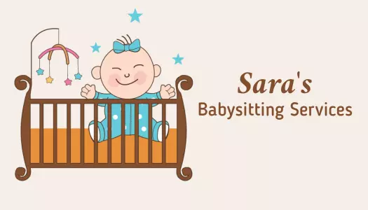 Cute Baby Illustration for Babysitting Services Business Card Template