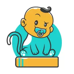 Cute Baby Monkey with Pacifier for Fun Mascot Logo Template