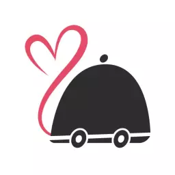 Cute Black Catering Car with Heart Symbol Logo Template