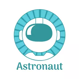 Cute Blue Astronaut Design Representing Space Exploration Logo Template