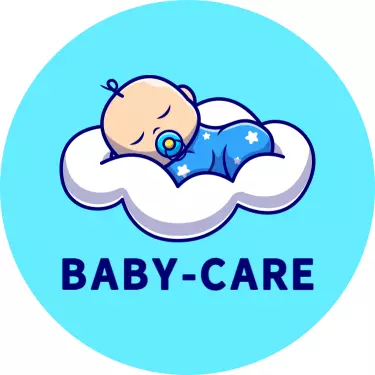 Cute Blue Baby Care Babysitter Business Card Template