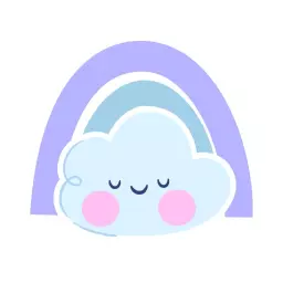 Cute Blue Cloud and Rainbow Design for Baby Logo Template