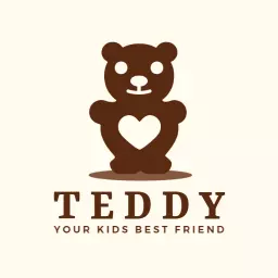 Cute Brown Teddy Bear Design for Children's Toy Logo Template