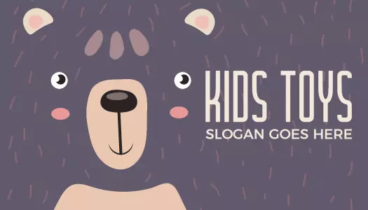 Cute Cartoon Bear Kids Toys Playtime Business Card Template