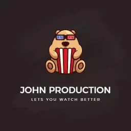 Cute Cartoon Bear with Popcorn in 3D Glasses Logo Template