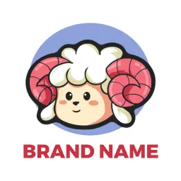 Cute Cartoon Sheep Design Featuring Playful Colors Logo Template