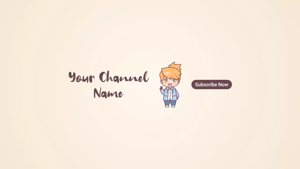 Cute Character Design with Soft Colors YouTube Banner Template