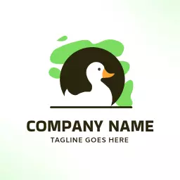 Cute Duck Icon in a Nature-Inspired Design Logo Template