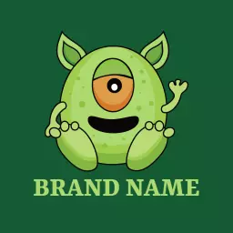 Cute Green Alien Character Representing Imaginative Stories Logo Template