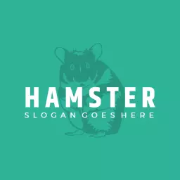 Cute Hamster Illustration for Pet Care Business Logo Template