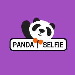 Cute Panda Character with Playful Selfie Theme Logo Template