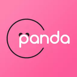 Cute Panda Design on Soft Pink Background Logo Template