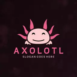 Cute Pink Axolotl Character Design for Fun Logo Template