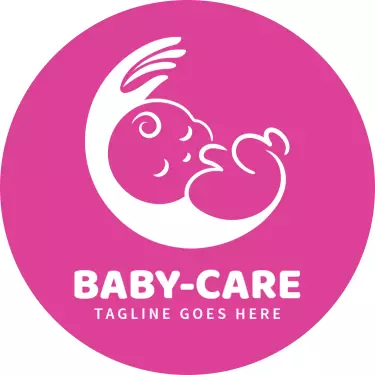 Cute Pink Baby Care Babysitting Business Card Template