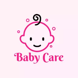 Cute Pink Baby Face Design for Professional Baby Care Logo Template
