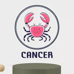 Cute Pink Crab Design Representing Zodiac Cancer Logo Template