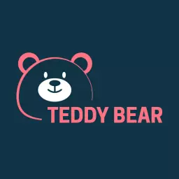 Cute Pink Teddy Bear Design for Children's Products Logo Template
