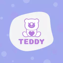 Cute Purple Teddy Bear Design for Children’s Therapy Logo Template