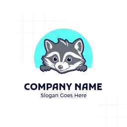 Cute Raccoon Design Emphasizing Animal Care Services Logo Template