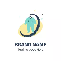 Cute Turquoise Baby Onesie Design for Clothing Brand Logo Template
