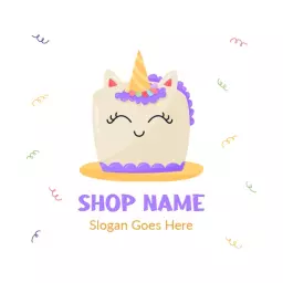 Cute Unicorn Cake Design Perfect for Celebrations Logo Template
