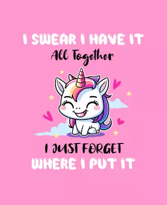 Cute Unicorn Themed Inspirational Quote Flyer Template