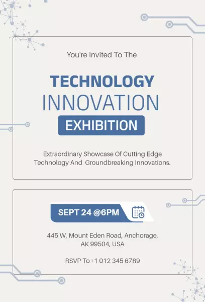 Cutting Edge Technology Innovation Exhibition Invitation Template