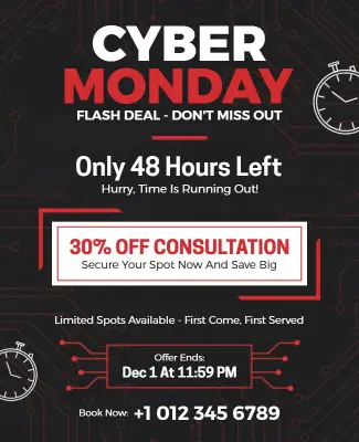 Cyber Monday Consultation Discount Flyer Template