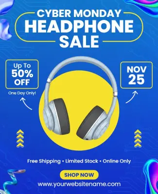 Cyber Monday Headphone Sale Flyer Template