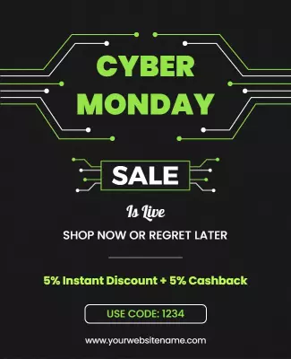 Cyber Monday Sale Promotional Flyer Template