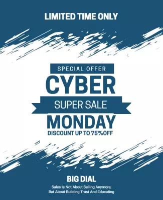Cyber Monday Super Sale Announcement Flyer Template