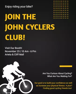 Cycling Enthusiasts Club Invitation Flyer Template