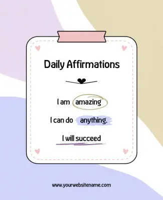 Daily Positive Affirmations Motivational Poster Template