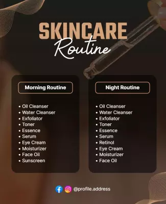 Daily Skincare Routine Tips Flyer Template