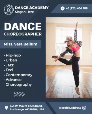 Dance Academy Choreography Class Flyer Template